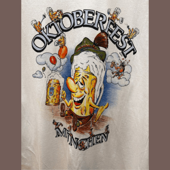 Oktoberfest Graphic T-Shirt | White | Size XXL | Vintage 90s - Picture 4 of 4